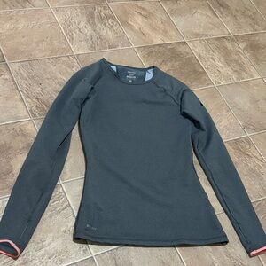 Nike Pro small Women's Dark Gray Long Sleeve with peach accent Top